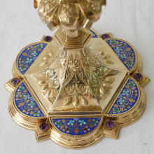 Solid silver gilt antique French Gothic Chalice.